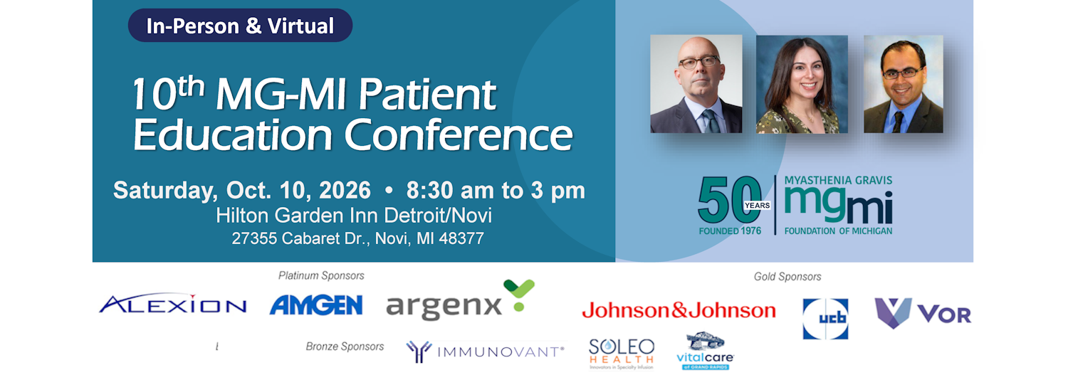 2026 MG-MI Annual Patient Conference - Oct. 10, 2026 - Detroit/Novi